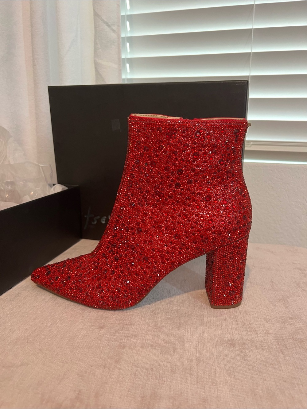 Betsey Johnson Red Cady Booties